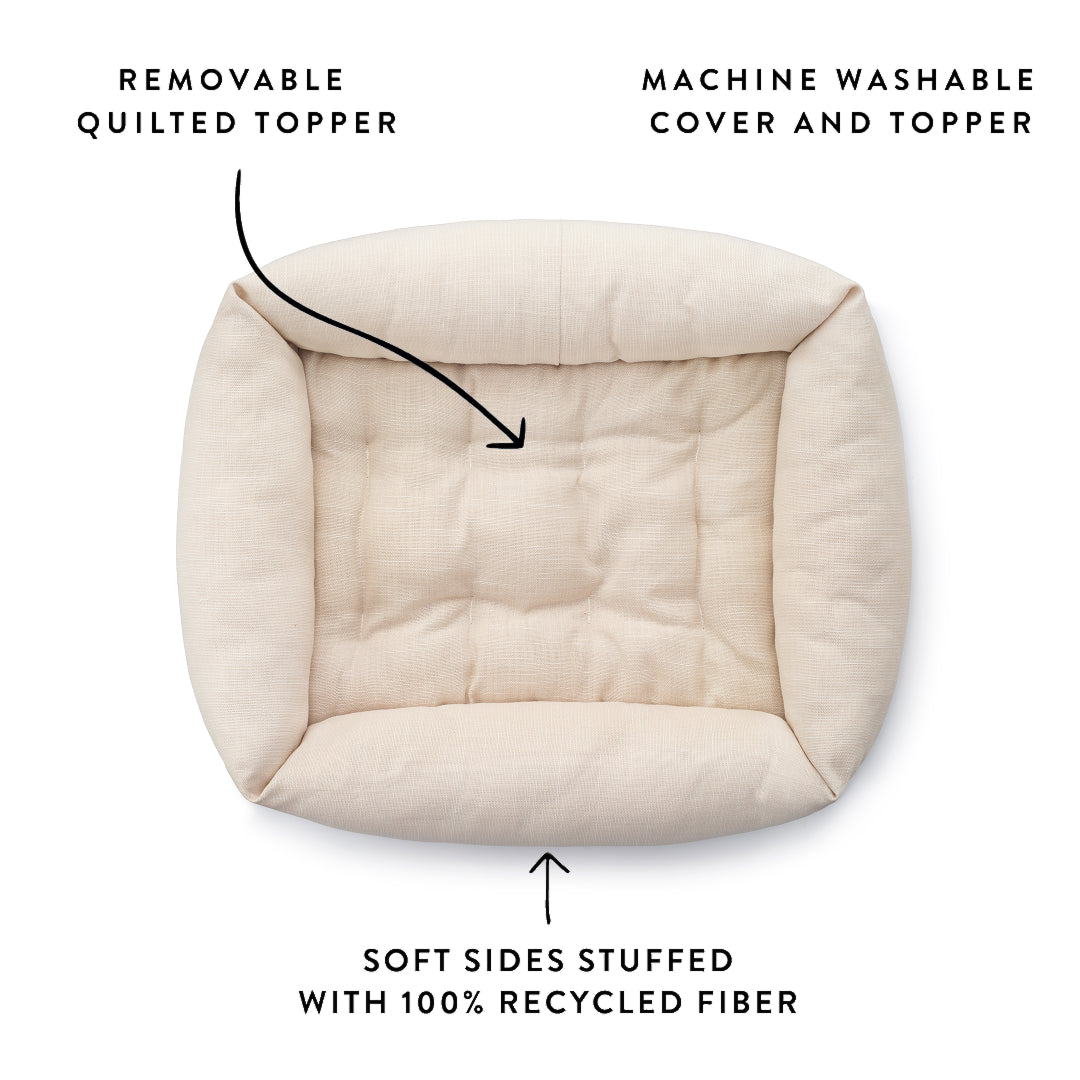 Oatmeal Bolster Dog Bed from The Foggy Dog