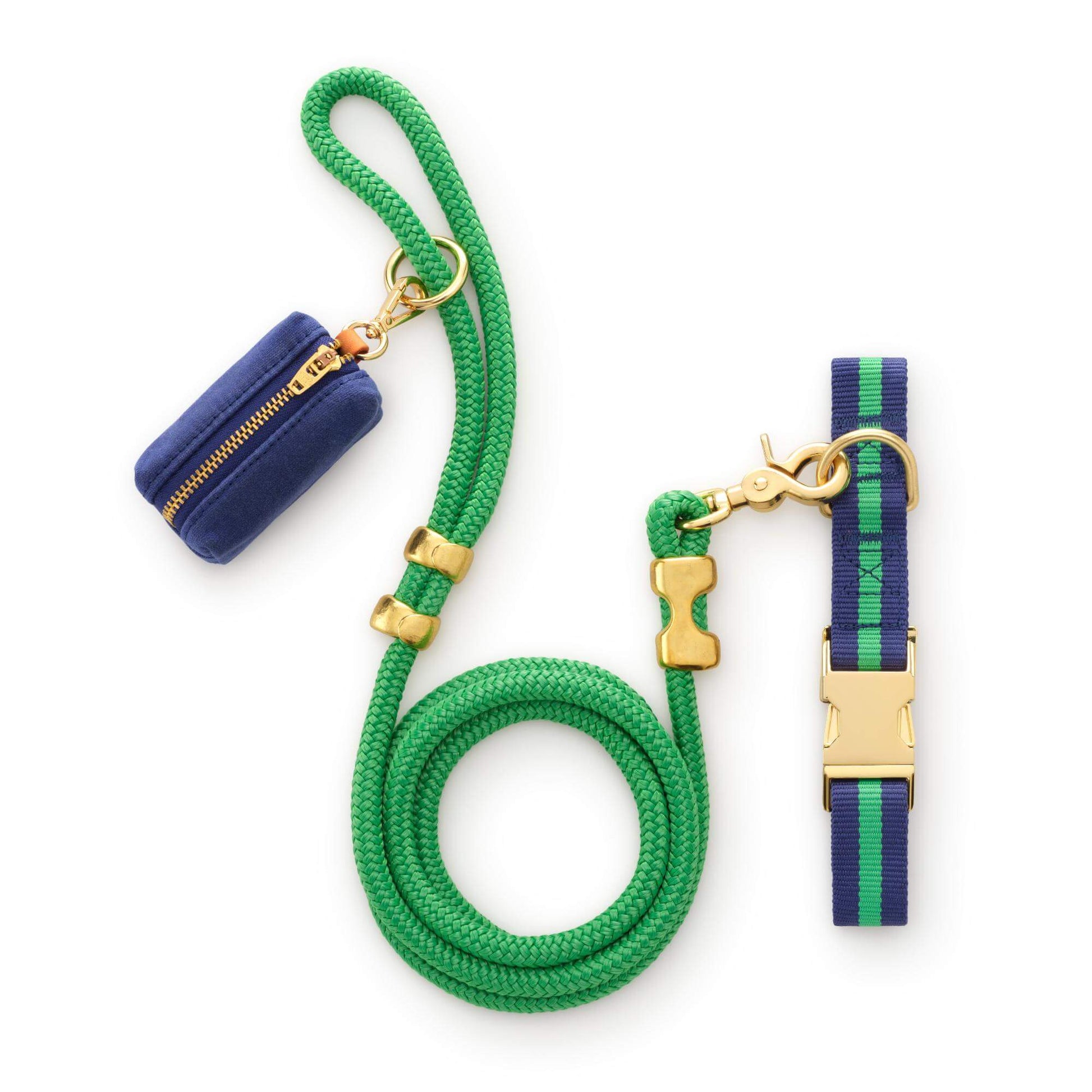 Camden Striped Webbing Collar Walk Set from The Foggy Dog