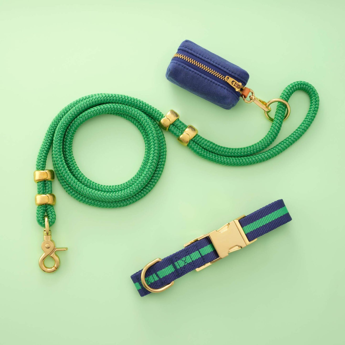 Camden Striped Webbing Collar Walk Set from The Foggy Dog