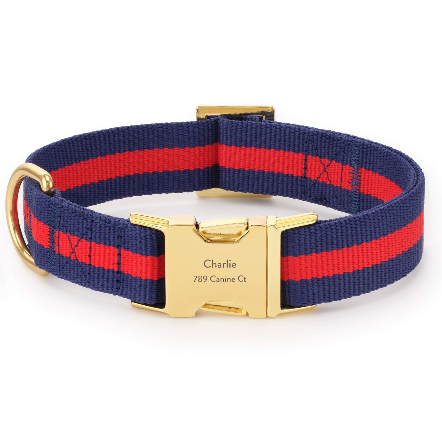 Mariner Striped Webbing Dog Collar from The Foggy Dog