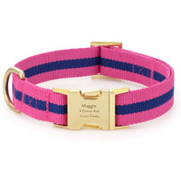 Sloane Striped Webbing Dog Collar from The Foggy Dog