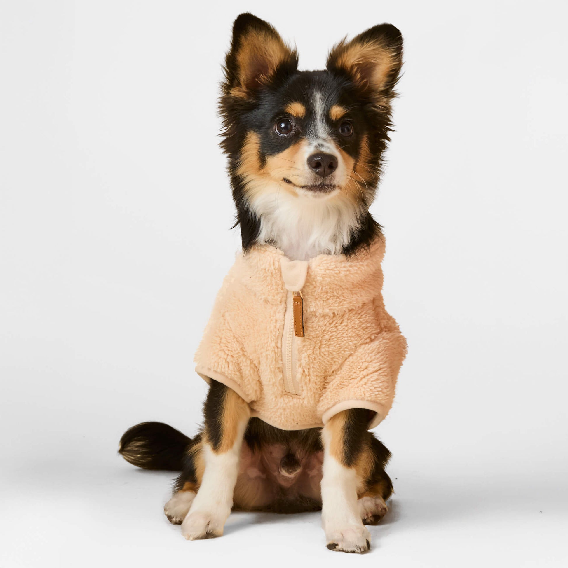 Wheat Quarter-Zip Sherpa Dog Jacket XL