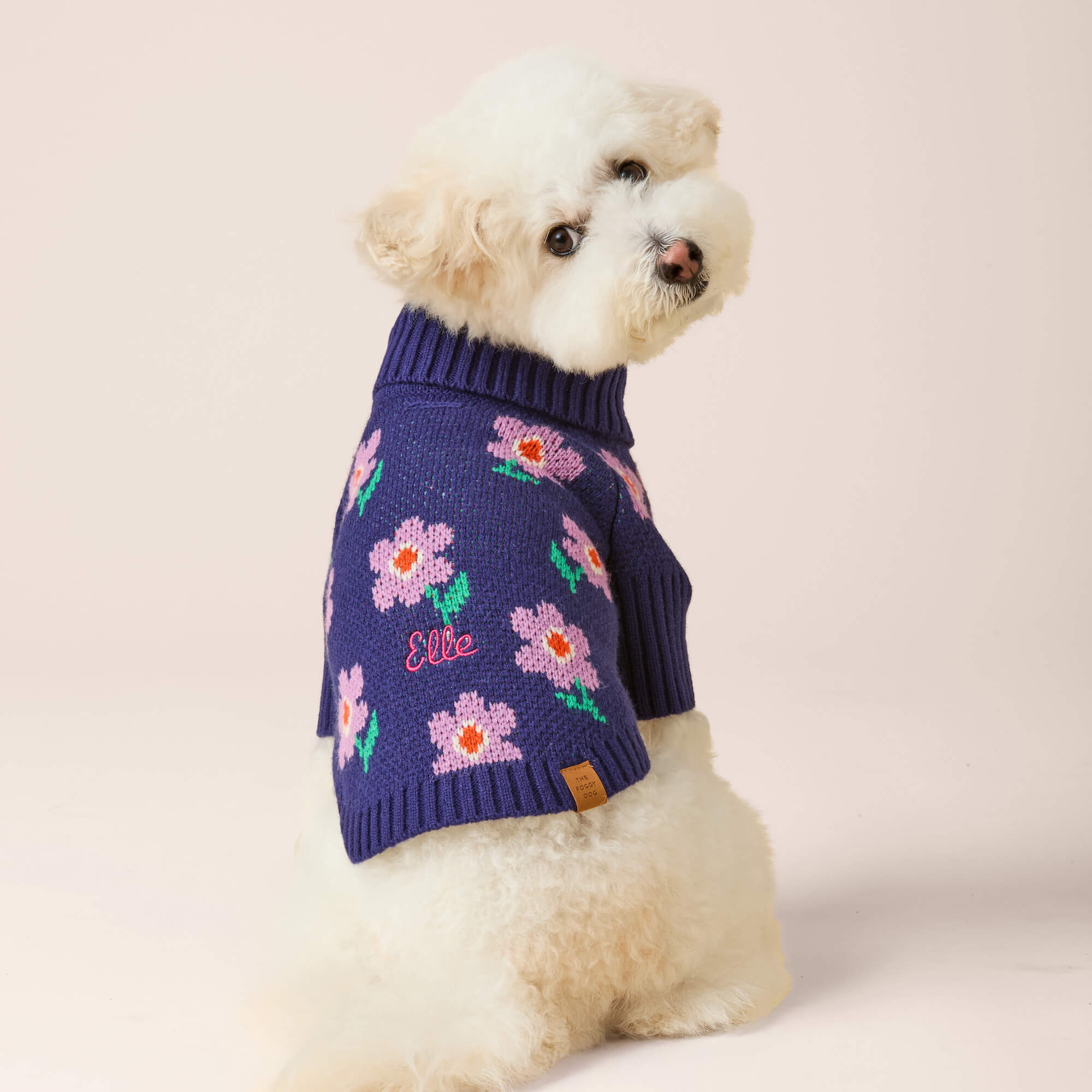 Purple Posies Dog Sweater – The Foggy Dog