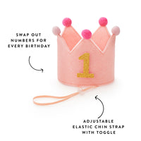 Blush Pink Dog Birthday Crown from The Foggy Dog