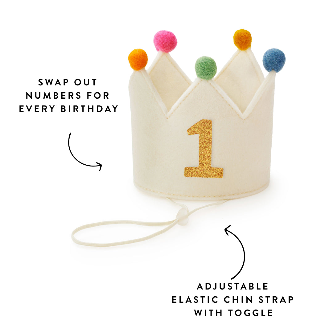 Ivory Dog Dog Birthday Crown + Numbers Set view 2