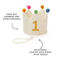 Ivory Dog Dog Birthday Crown + Numbers Set view 2