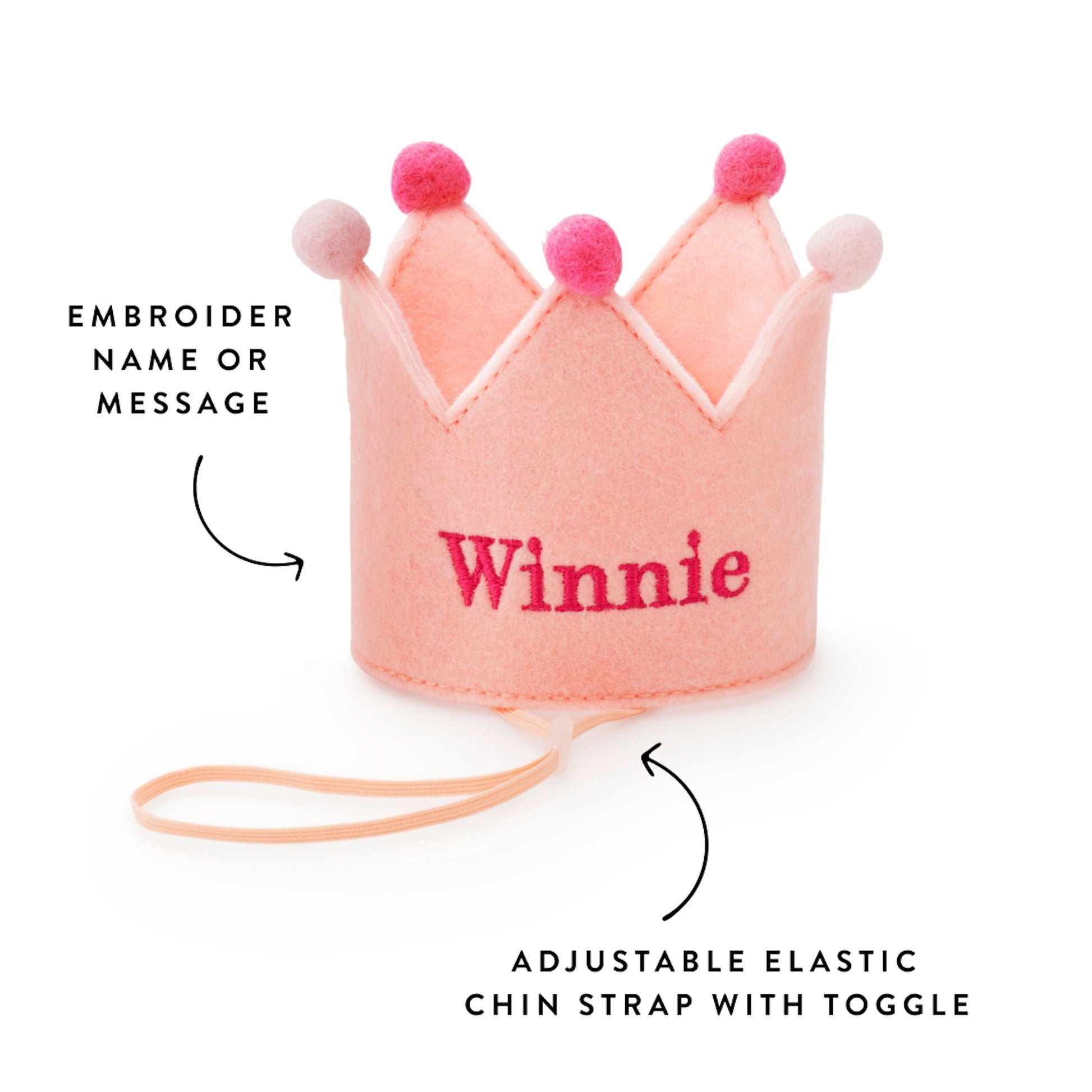 Blush Pink Dog Birthday Crown from The Foggy Dog