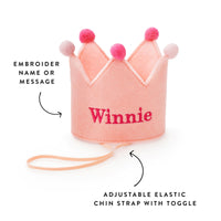 Blush Pink Dog Birthday Crown from The Foggy Dog