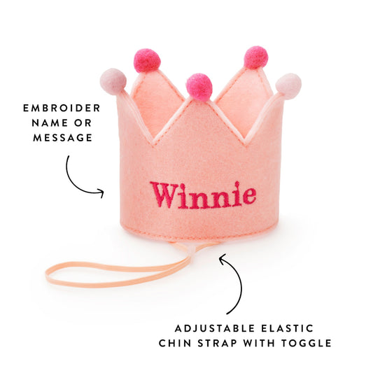 Blush Pink Dog Birthday Crown from The Foggy Dog
