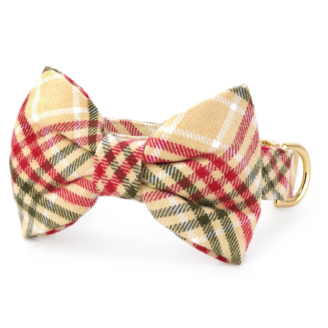 Eggnog Plaid Flannel Dog Bow Tie – The Foggy Dog