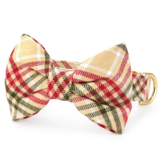 Eggnog Plaid Flannel Bow Tie Collar