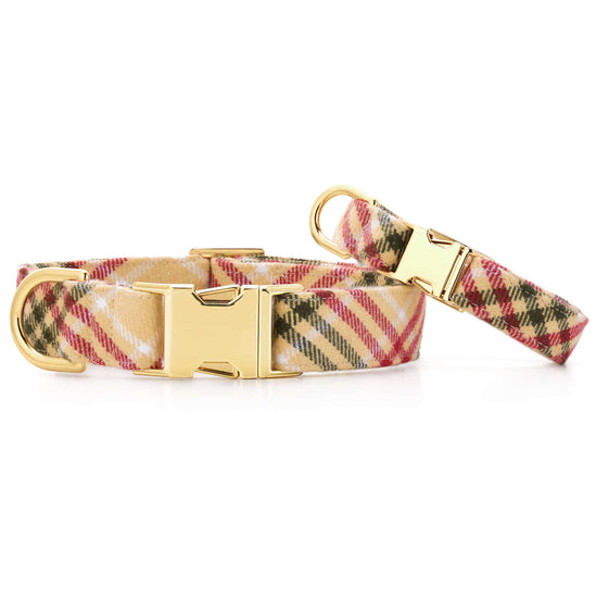 Eggnog Plaid Flannel Dog Collar