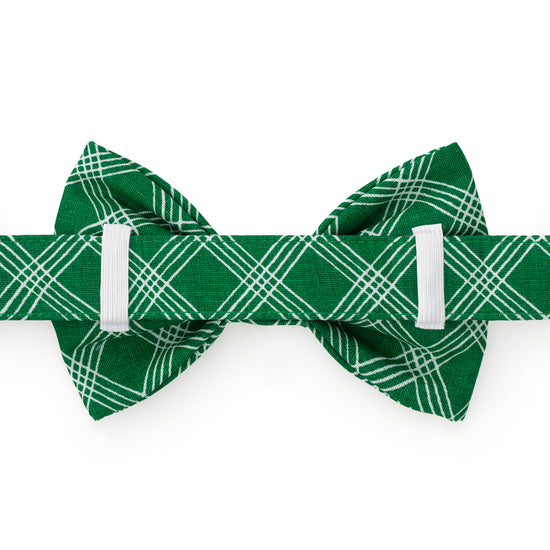 Emerald Plaid Dog Bow Tie from The Foggy Dog