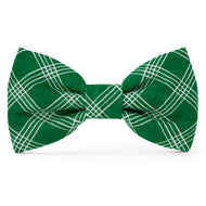 Emerald Plaid Dog Bow Tie