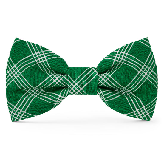 Emerald Plaid Dog Bow Tie from The Foggy Dog