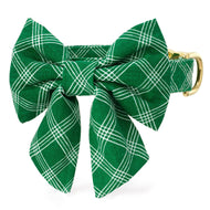 Emerald Plaid Lady Bow Collar from The Foggy Dog