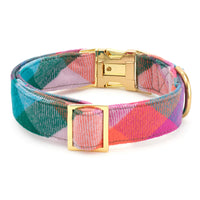 Color Pop Plaid Flannel Dog Collar from The Foggy Dog
