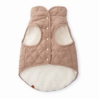 Fawn Sherpa-Lined Reversible Dog Jacket from The Foggy Dog