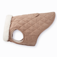Fawn Sherpa-Lined Reversible Dog Jacket from The Foggy Dog