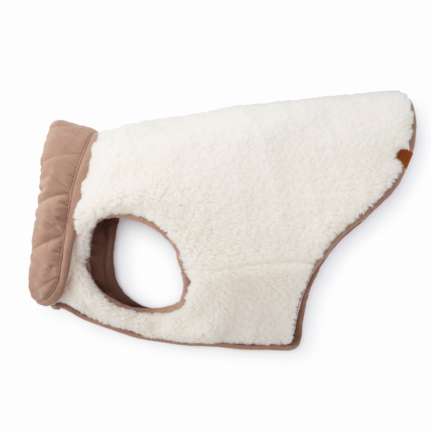 Fawn Sherpa-Lined Reversible Dog Jacket from The Foggy Dog