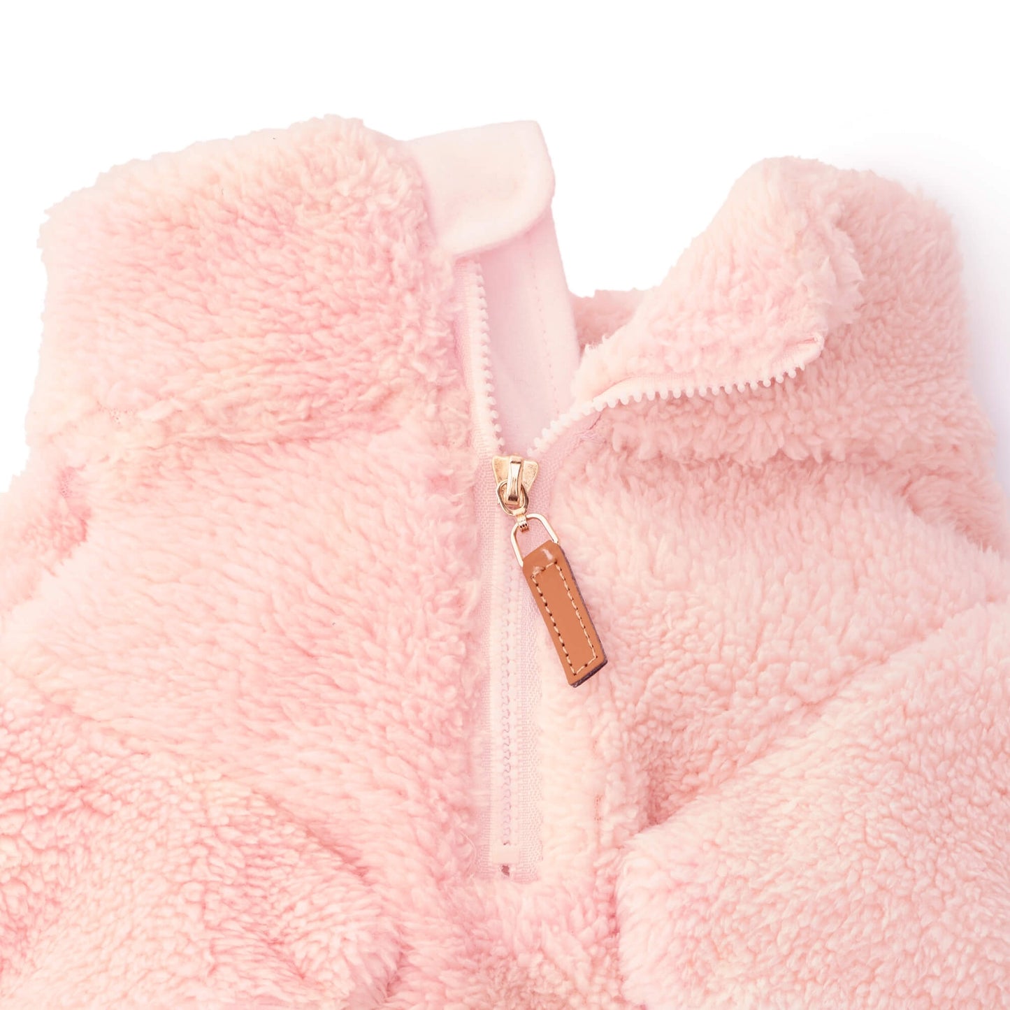 Pink Quarter-Zip Sherpa Dog Jacket from The Foggy Dog