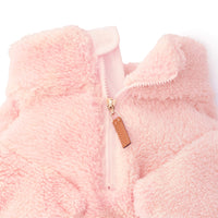 Pink Quarter-Zip Sherpa Dog Jacket from The Foggy Dog