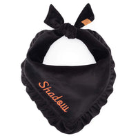 Black Velvet Ruffled Dog Bandana from The Foggy Dog