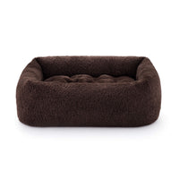 Chocolate Recycled Sherpa Bolster Dog Bed from The Foggy Dog
