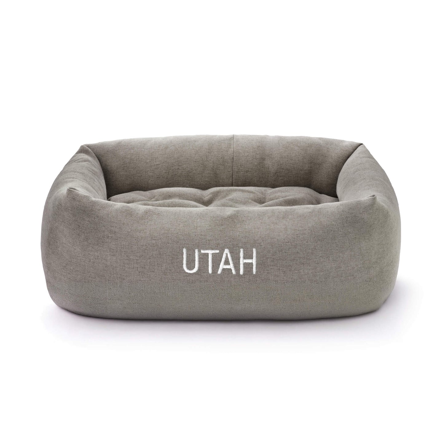 Pebble Gray Flannel Bolster Bed from The Foggy Dog
