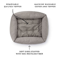 Pebble Gray Flannel Bolster Bed from The Foggy Dog