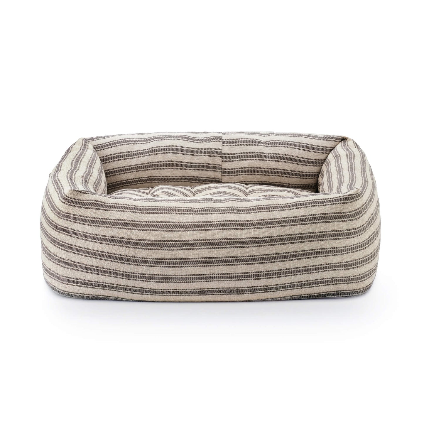 Ticking Stripe Bolster Dog Bed from The Foggy Dog