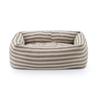Ticking Stripe Bolster Dog Bed from The Foggy Dog