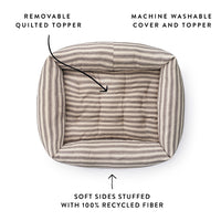 Ticking Stripe Bolster Dog Bed from The Foggy Dog