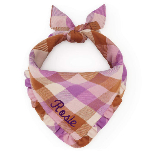 Bramble Flannel Ruffled Dog Bandana from The Foggy Dog