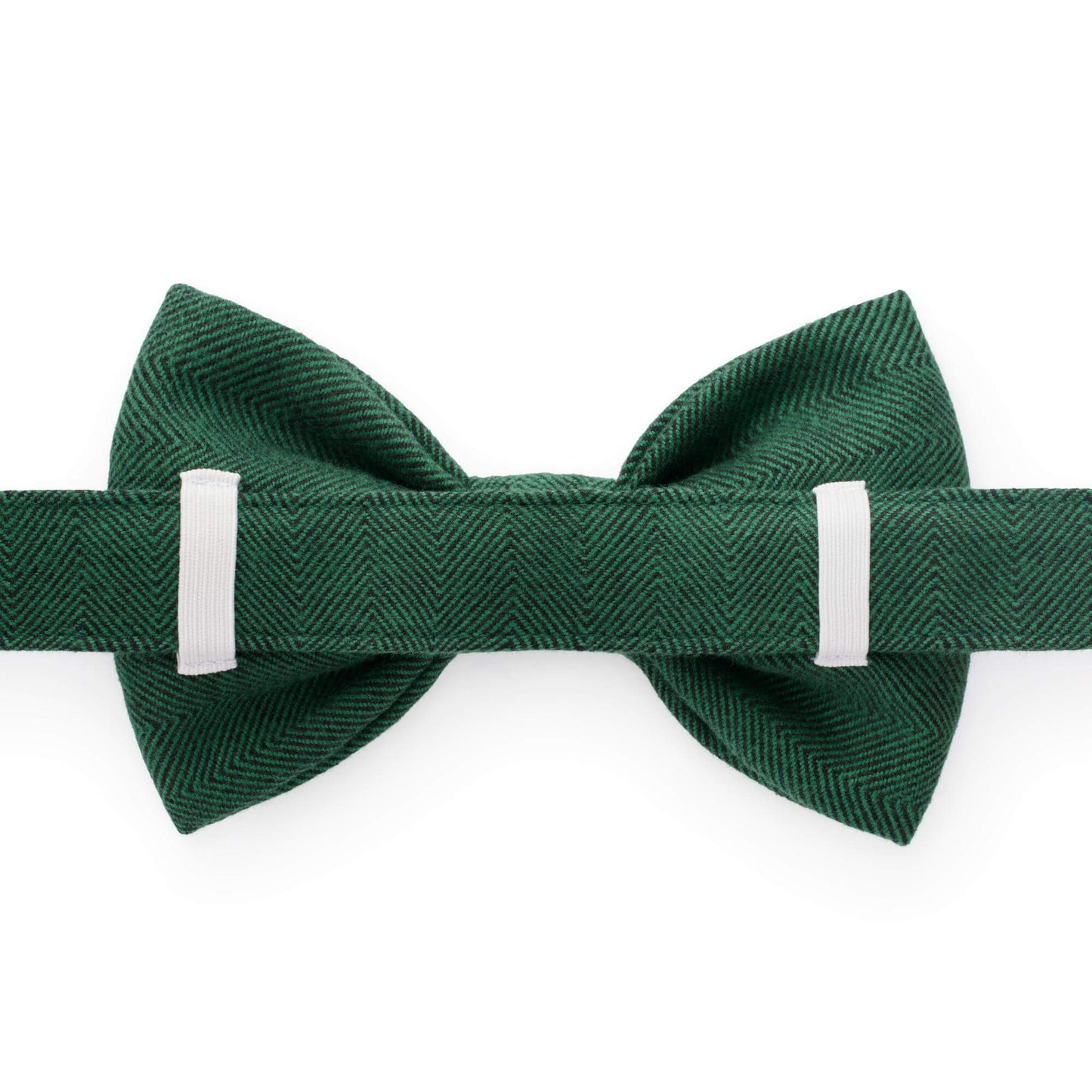 Evergreen Herringbone Flannel Bow Tie Collar from The Foggy Dog