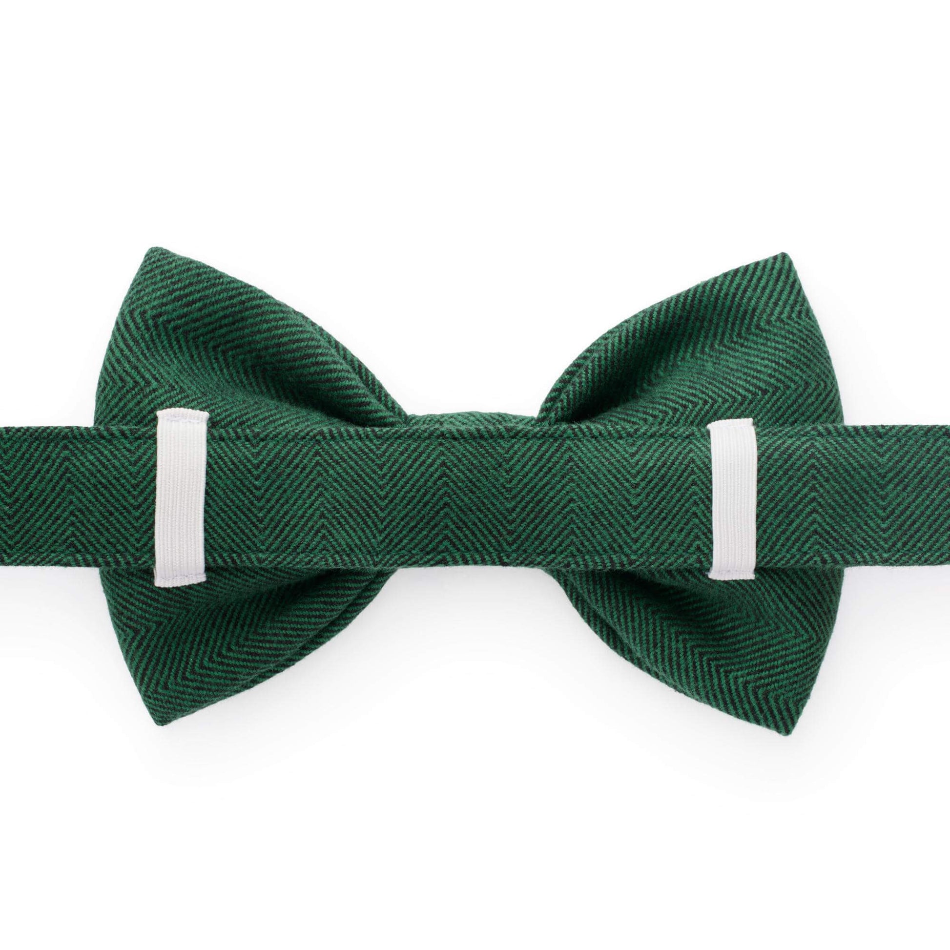 Evergreen Herringbone Flannel Bow Tie Collar from The Foggy Dog