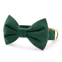 Evergreen Herringbone Flannel Bow Tie Collar from The Foggy Dog