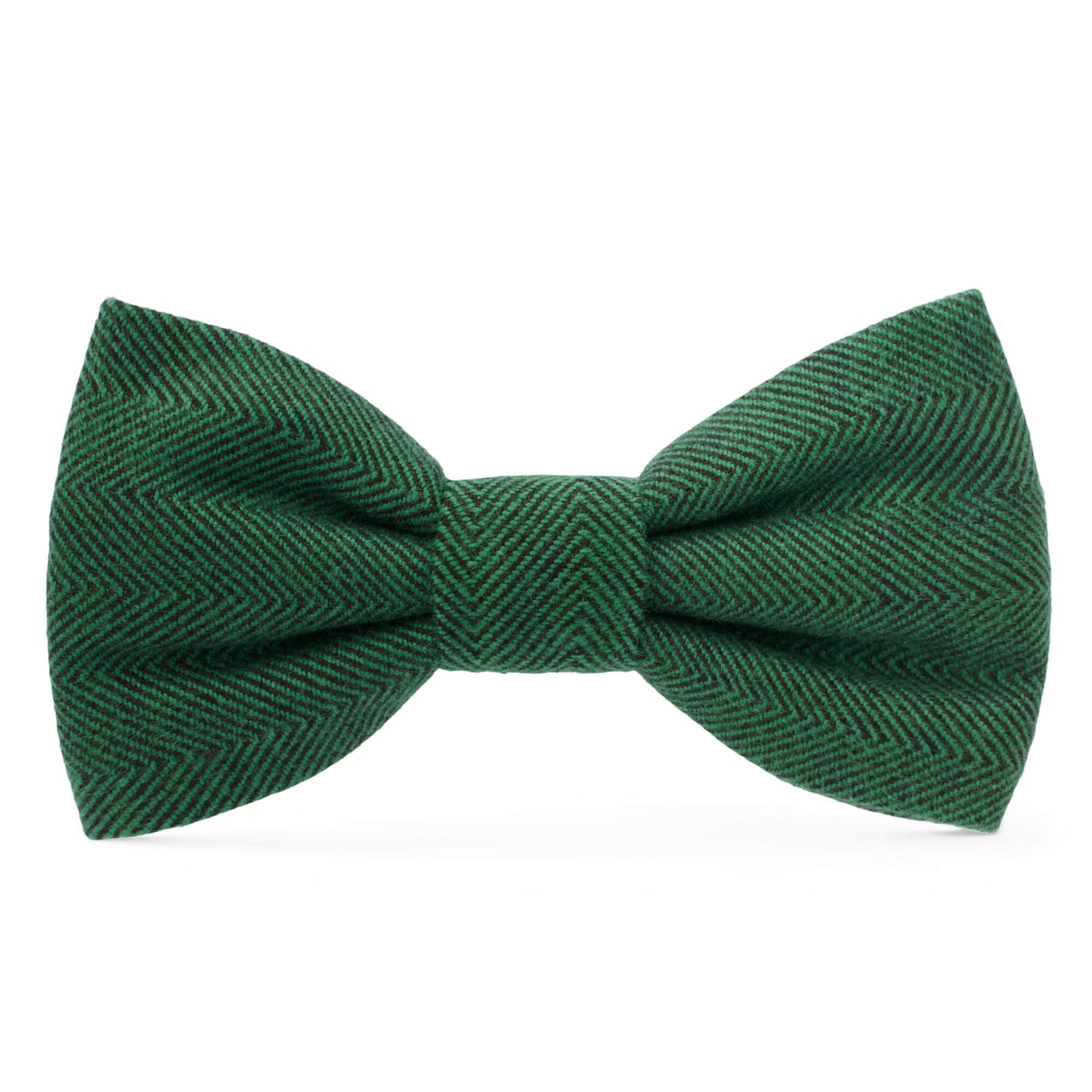 Evergreen Herringbone Flannel Dog Bow Tie from The Foggy Dog