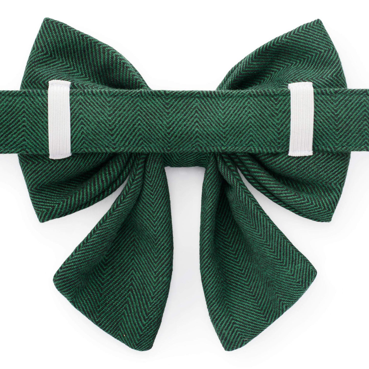 Evergreen Herringbone Flannel Lady Bow Collar from The Foggy Dog