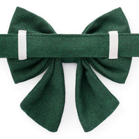 Evergreen Herringbone Flannel Lady Bow Collar from The Foggy Dog
