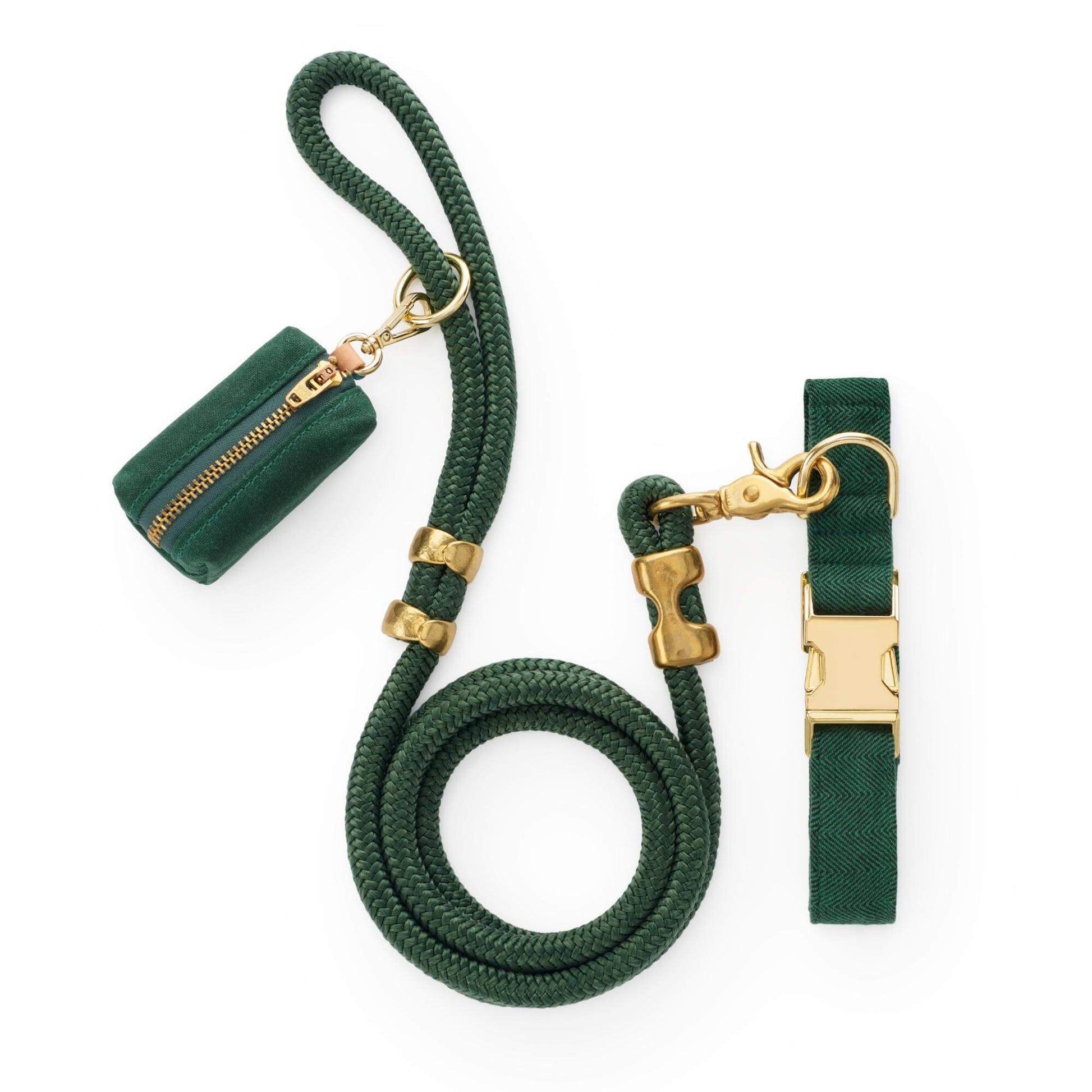 Evergreen Herringbone Flannel Collar Walk Set from The Foggy Dog