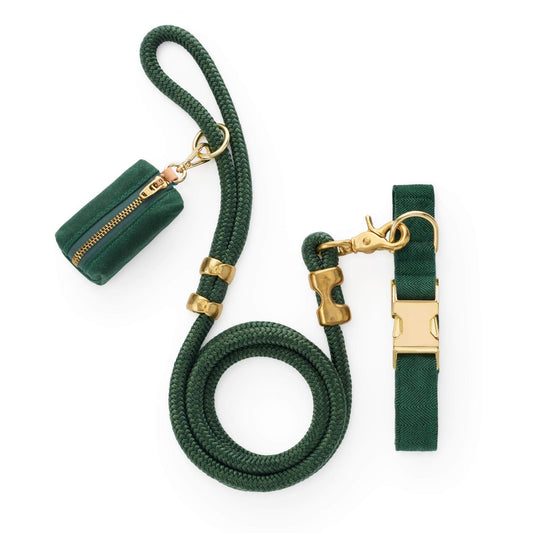 Evergreen Herringbone Flannel Collar Walk Set from The Foggy Dog