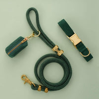 Evergreen Herringbone Flannel Collar Walk Set from The Foggy Dog