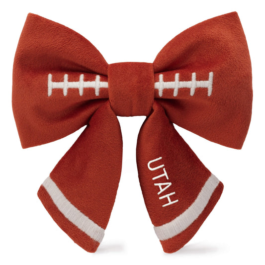 Football Embroidered Lady Dog Bow from The Foggy Dog