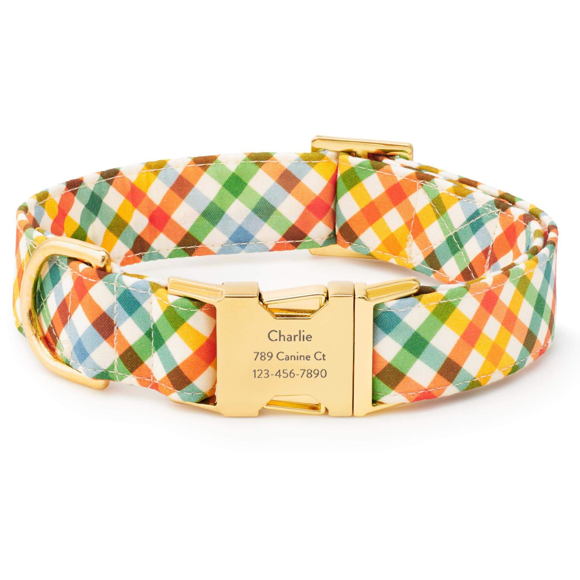 Harvest Gingham Dog Collar from The Foggy Dog