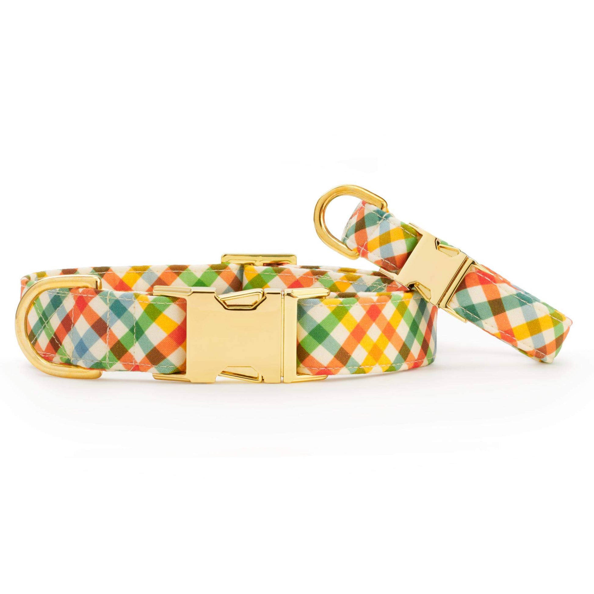 Harvest Gingham Dog Collar from The Foggy Dog