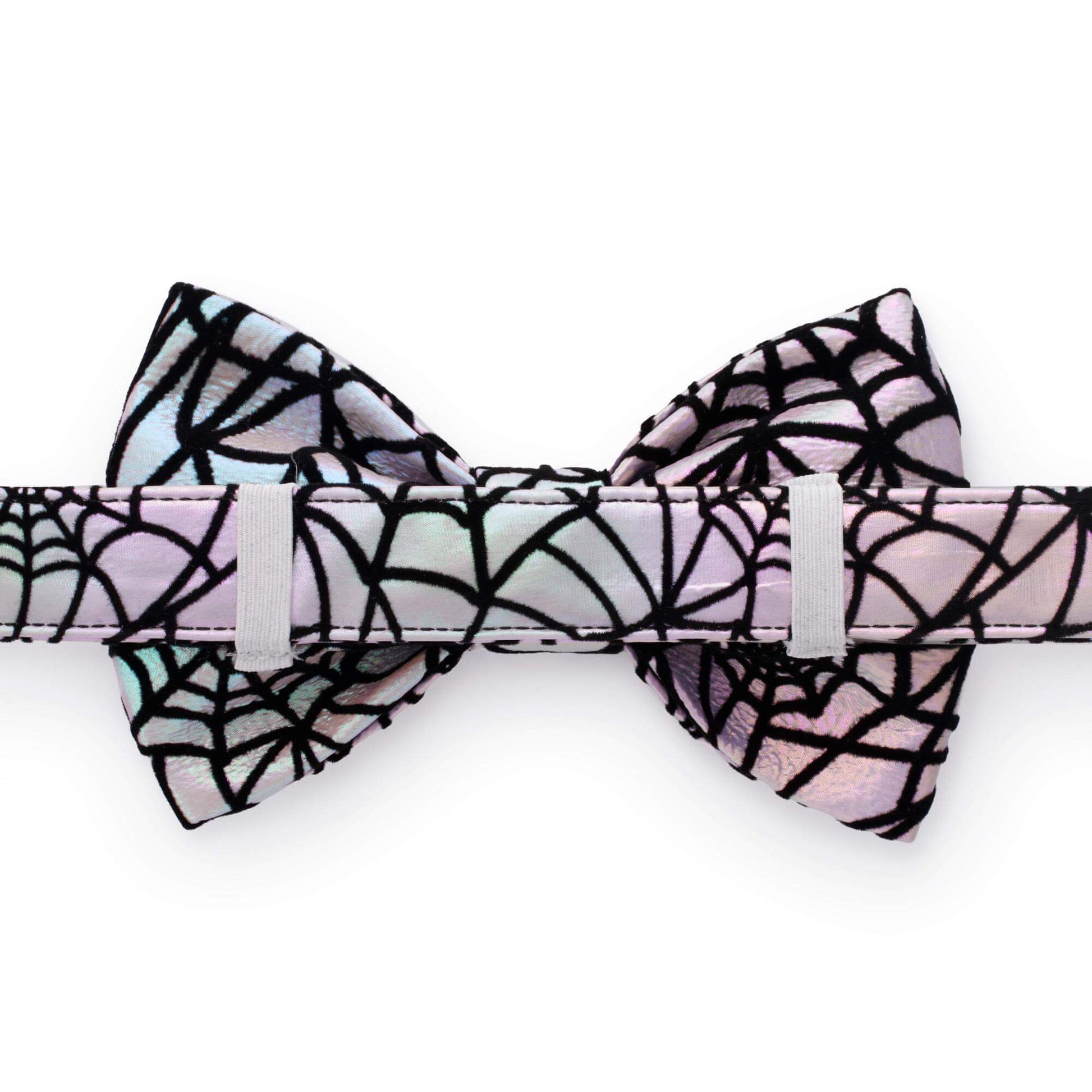 Holographic Spiderweb Dog Bow Tie from The Foggy Dog
