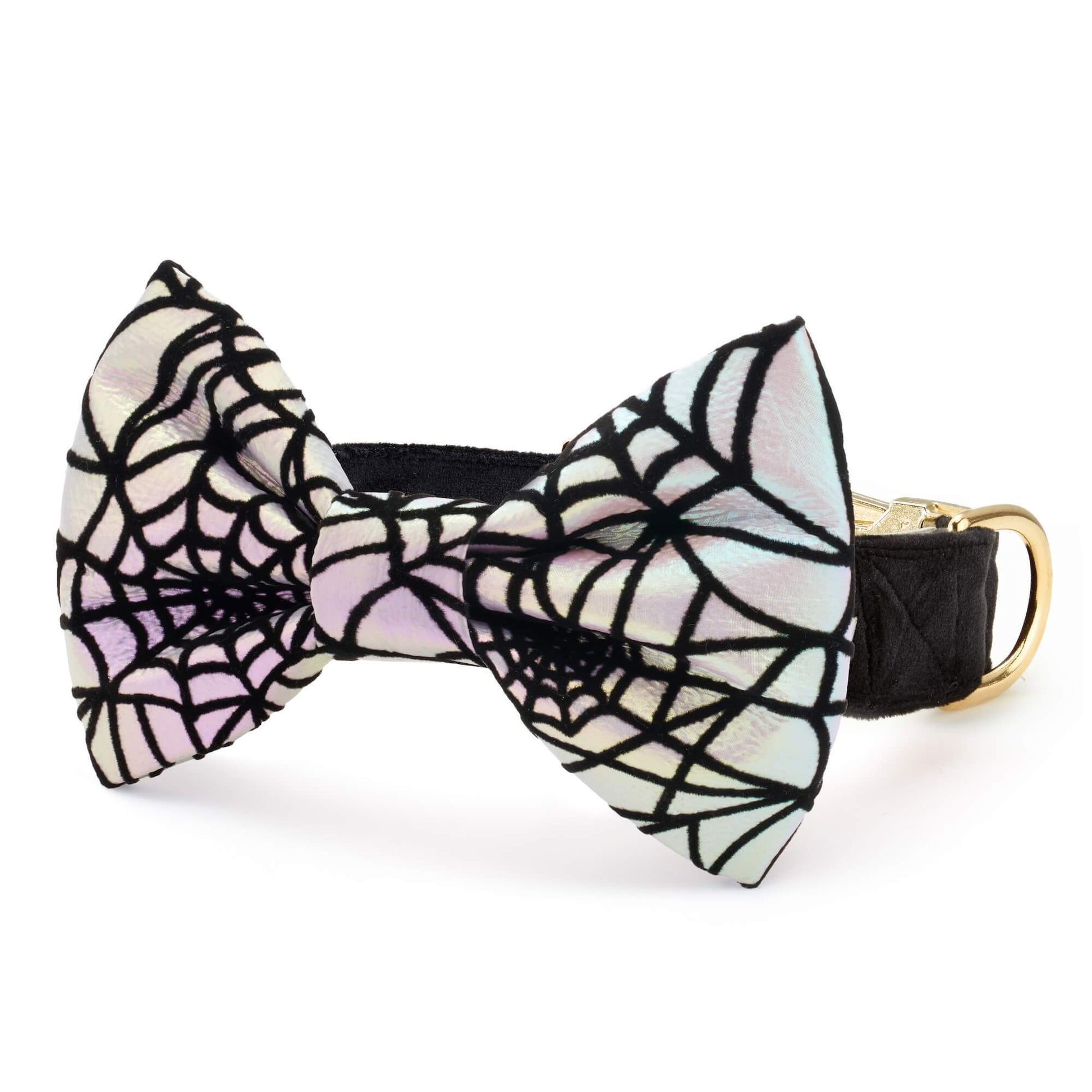 Holographic Spiderweb Bow Tie Collar view 2