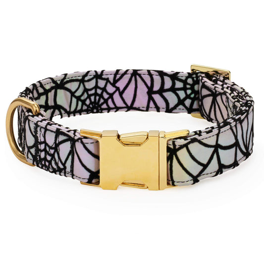 Holographic Spiderweb Dog Collar from The Foggy Dog