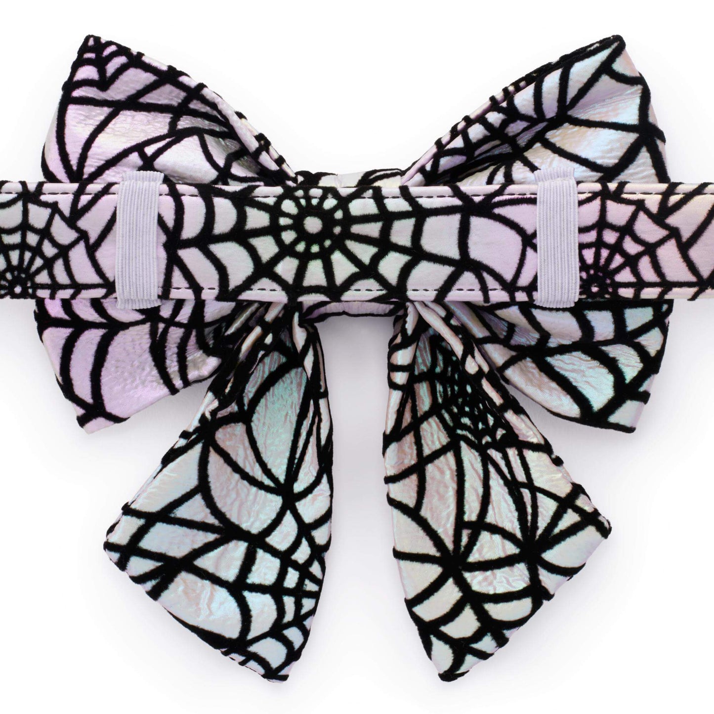 Holographic Spiderweb Lady Dog Bow from The Foggy Dog